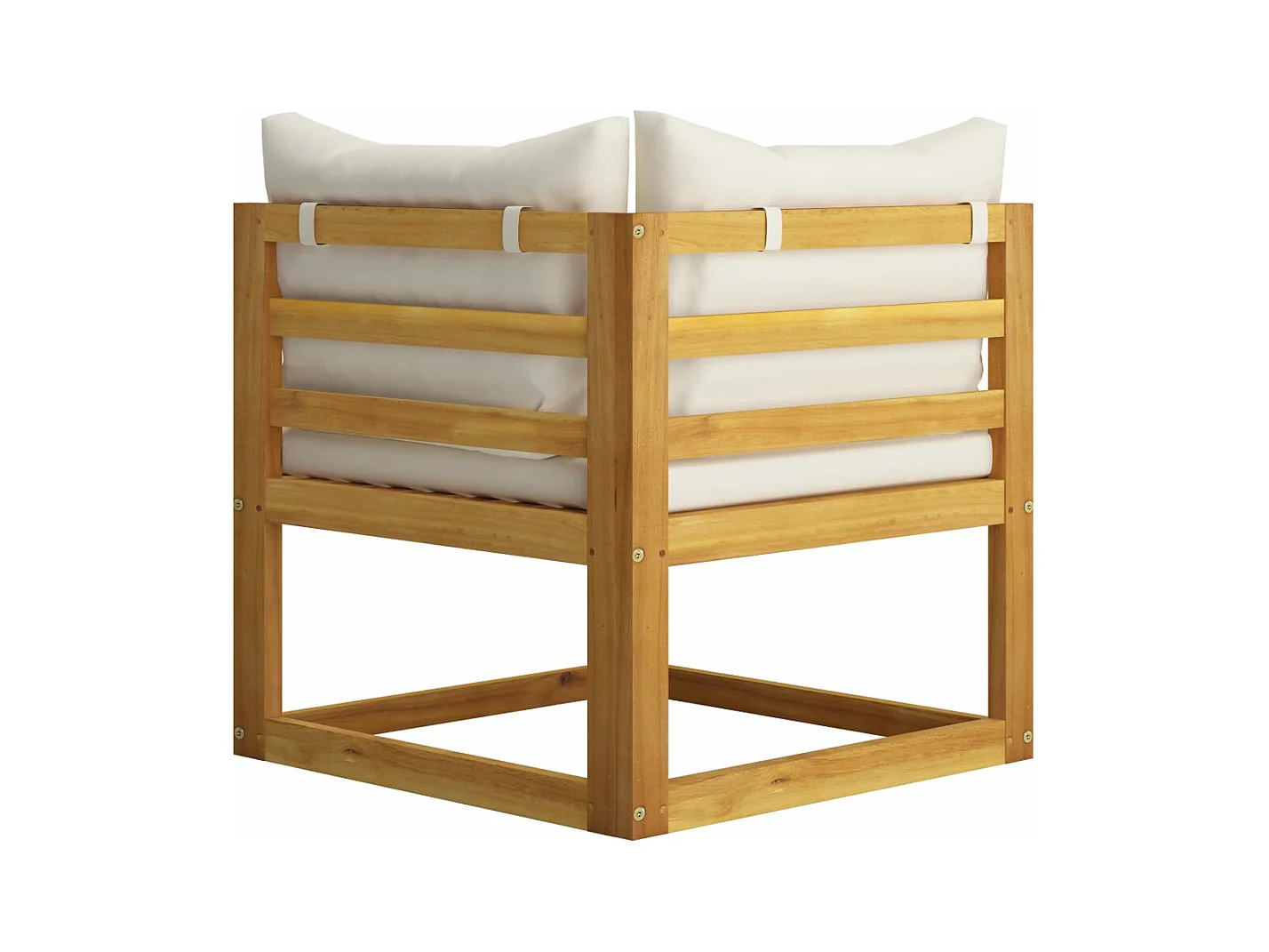 Salon de jardin 4 pcs avec coussin Crème Bois d'acacia solide