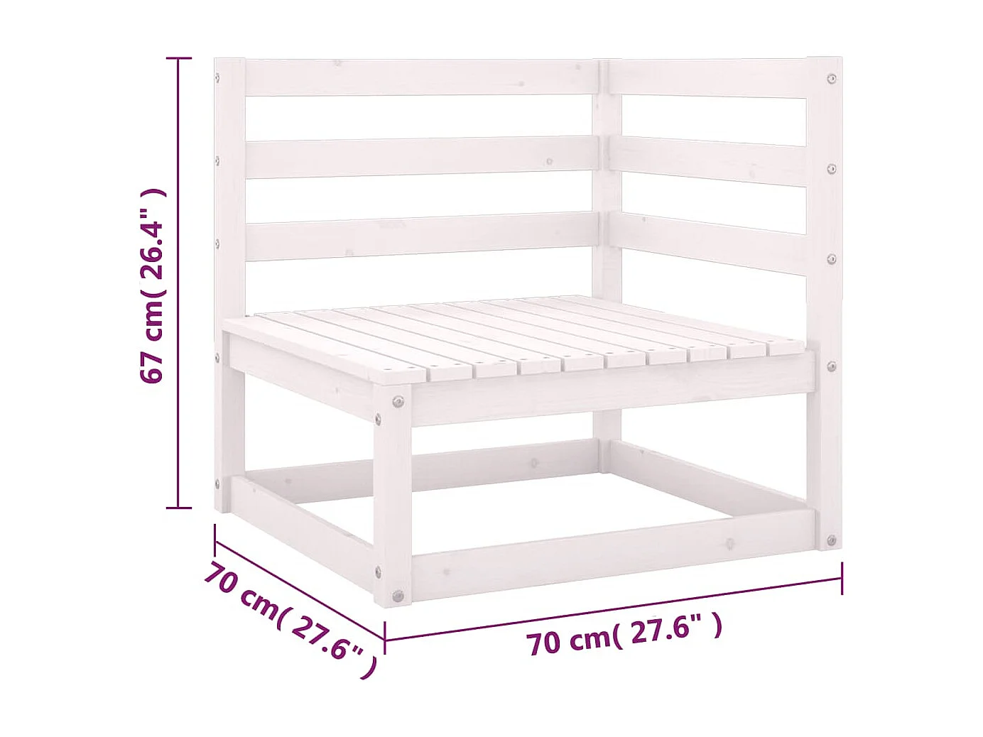 8-tlg. Garten-Lounge-Set mit Kissen Massivholz Kiefer
