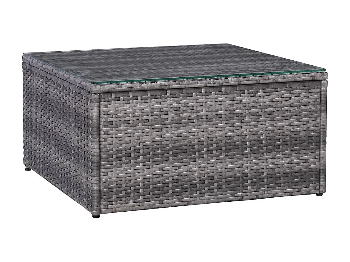 7-tlg. Garten-Sofagarnitur mit Polster&Kissen Poly Rattan Grau