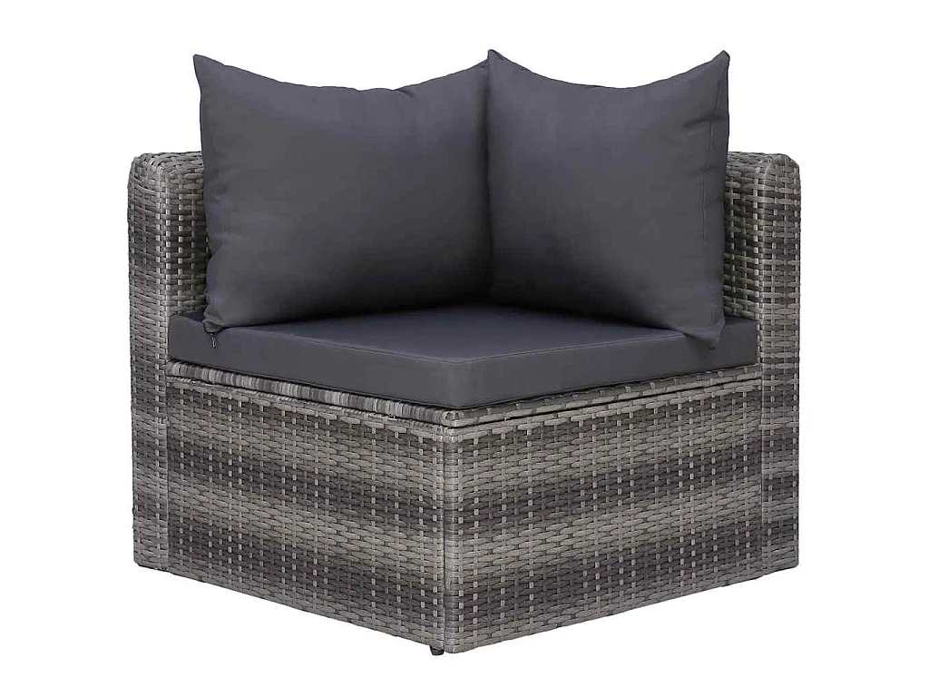 Salon de jardin 7 pcs et coussins et oreillers Résine tressée