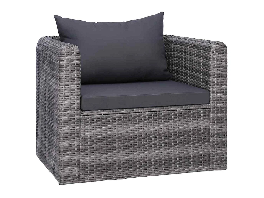 Salon de jardin 7 pcs et coussins et oreillers Résine tressée