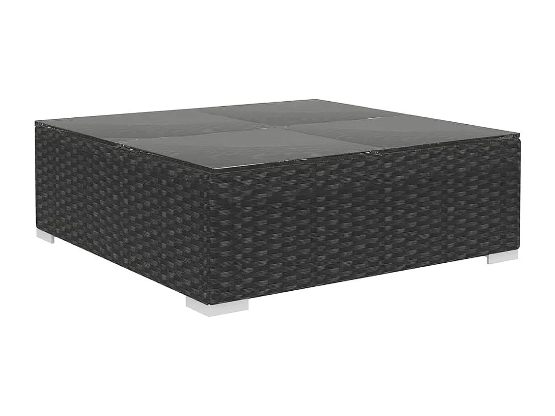 Set Divani da Giardino 4 pz con Cuscini in Polyrattan Nero