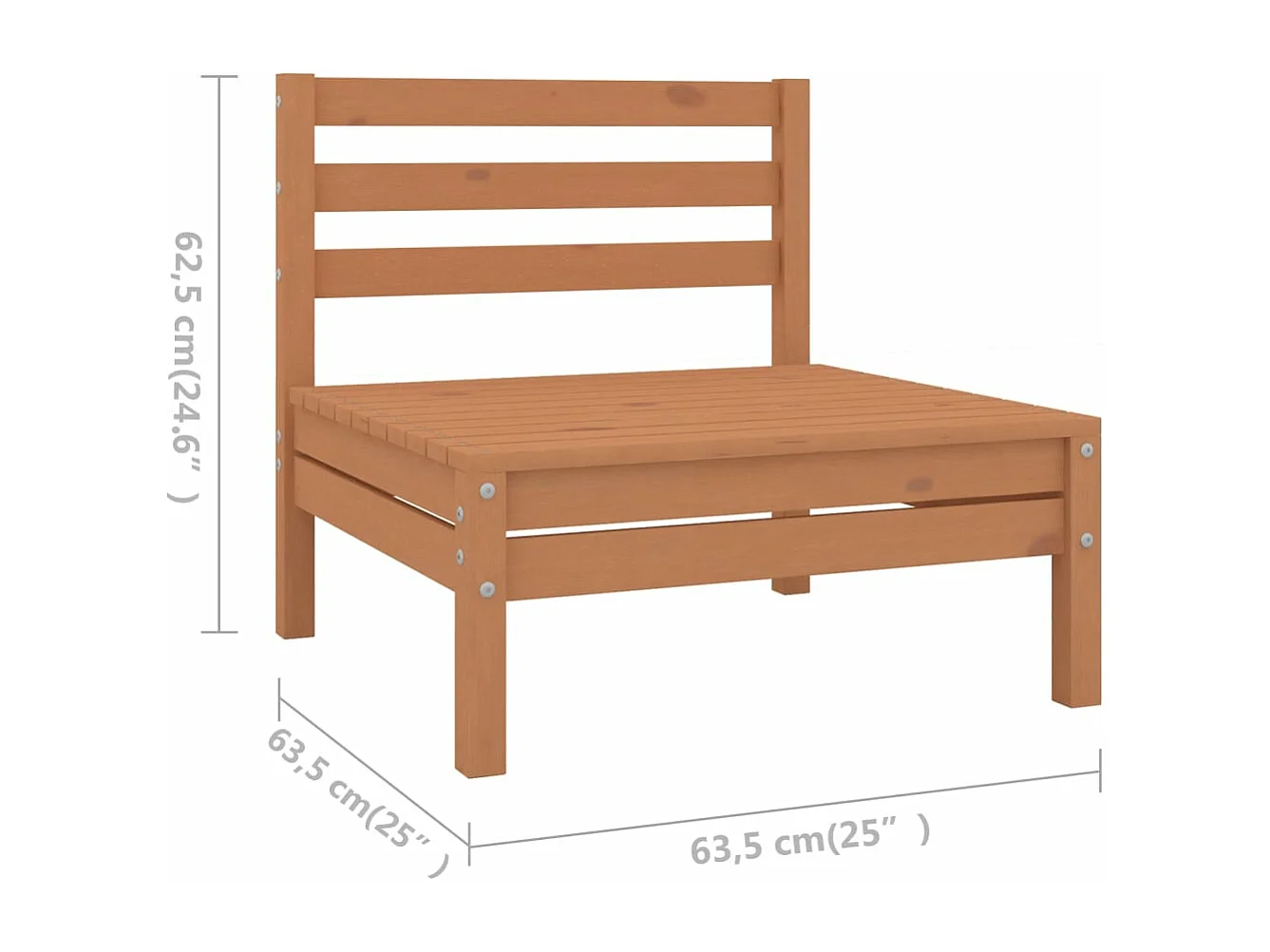 4 pcs conjunto lounge de jardim pinho maciço castanho mel