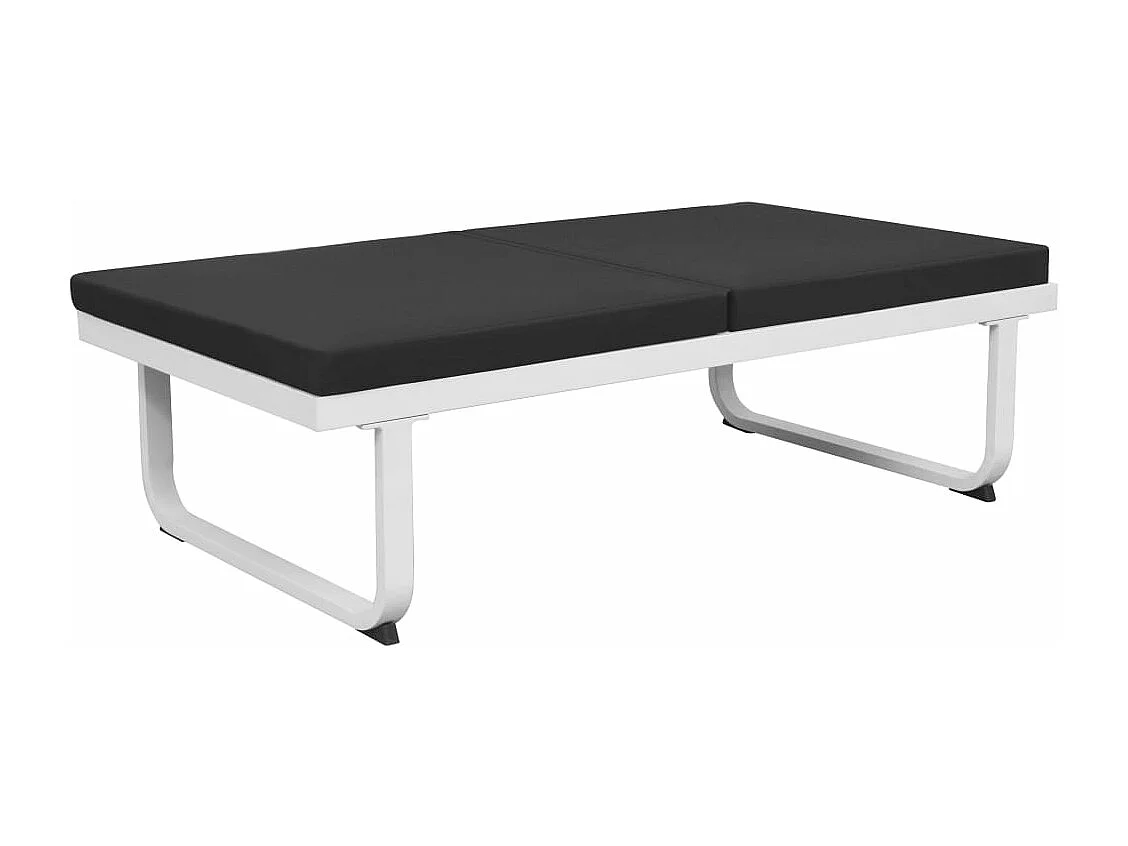 4 pcs conjunto lounge p/ jardim com almofadas alumínio preto