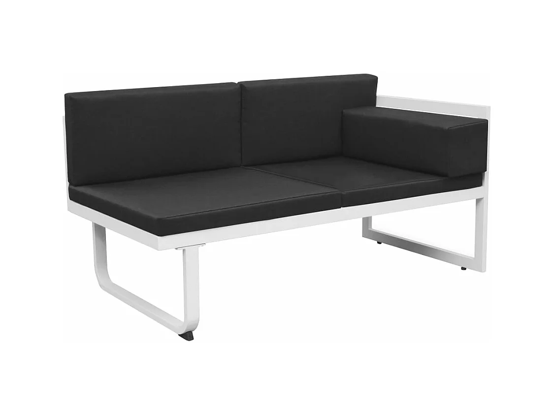 4-delige Loungeset met kussens aluminium zwart