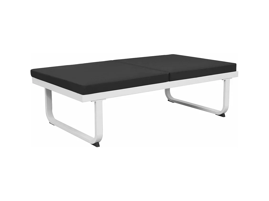 4-delige Loungeset met kussens aluminium zwart