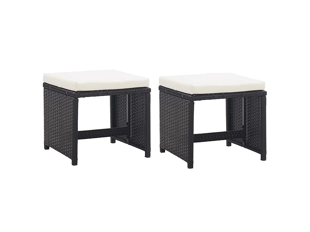 13 pcs conjunto jantar exterior com almofadões vime PE preto