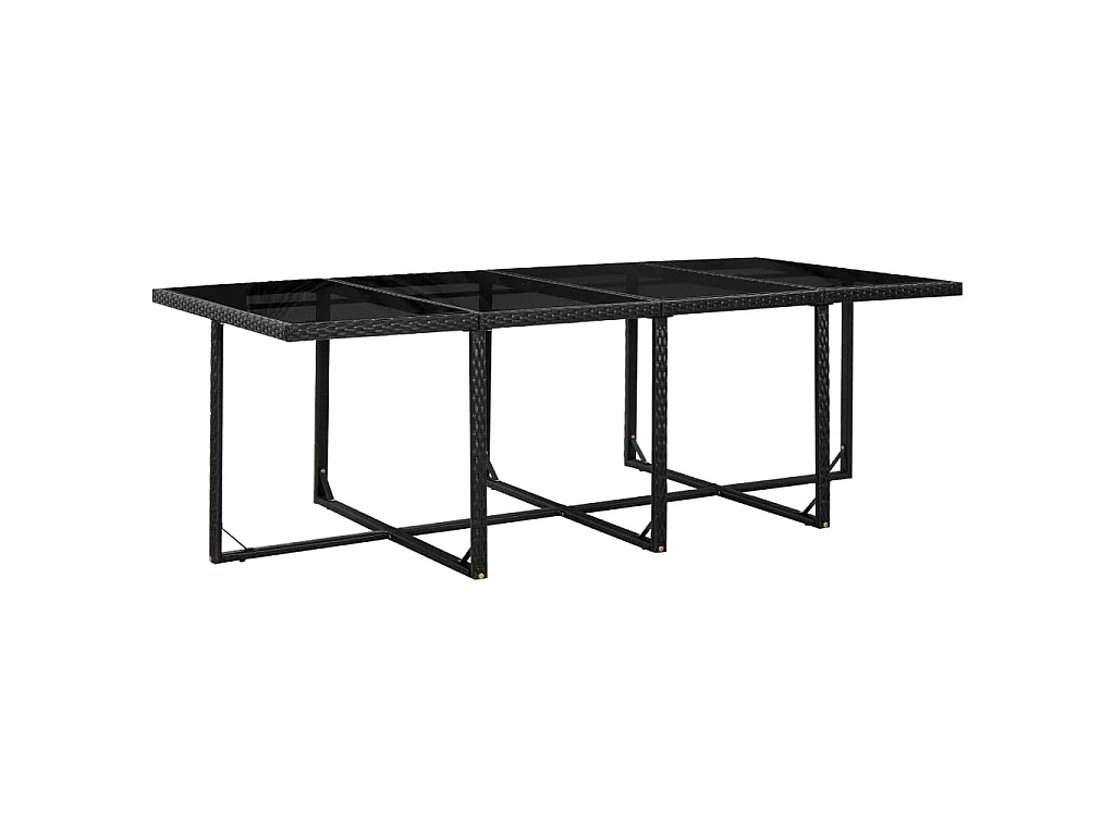13 pcs conjunto jantar exterior com almofadões vime PE preto