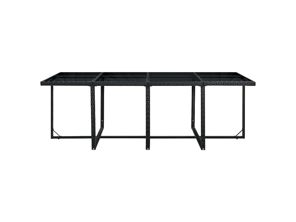13 pcs conjunto jantar exterior com almofadões vime PE preto