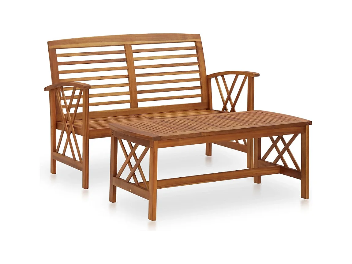 Salon de jardin 2 pcs Bois d'acacia solide