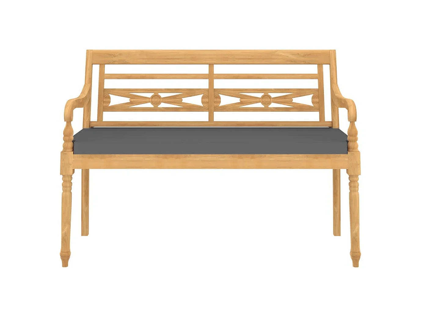 4-tlg. Garten-Lounge-Set mit Kissen Massivholz Teak