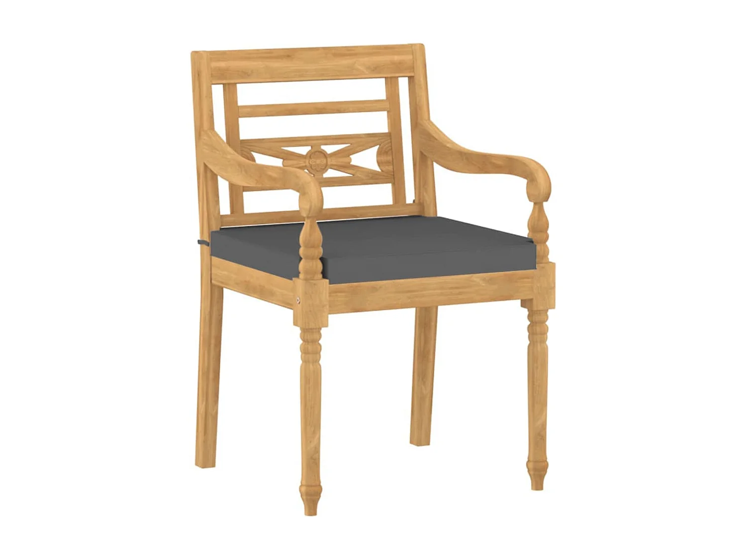 4-tlg. Garten-Lounge-Set mit Kissen Massivholz Teak