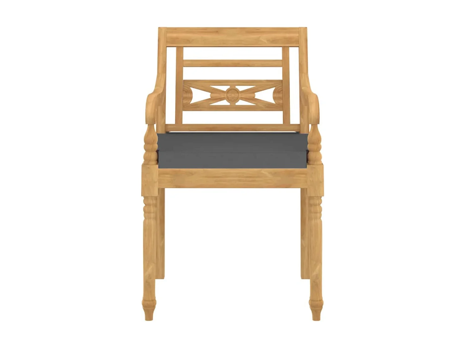 4-tlg. Garten-Lounge-Set mit Kissen Massivholz Teak