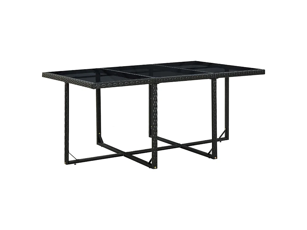 11-delige Tuinset met kussens poly rattan zwart
