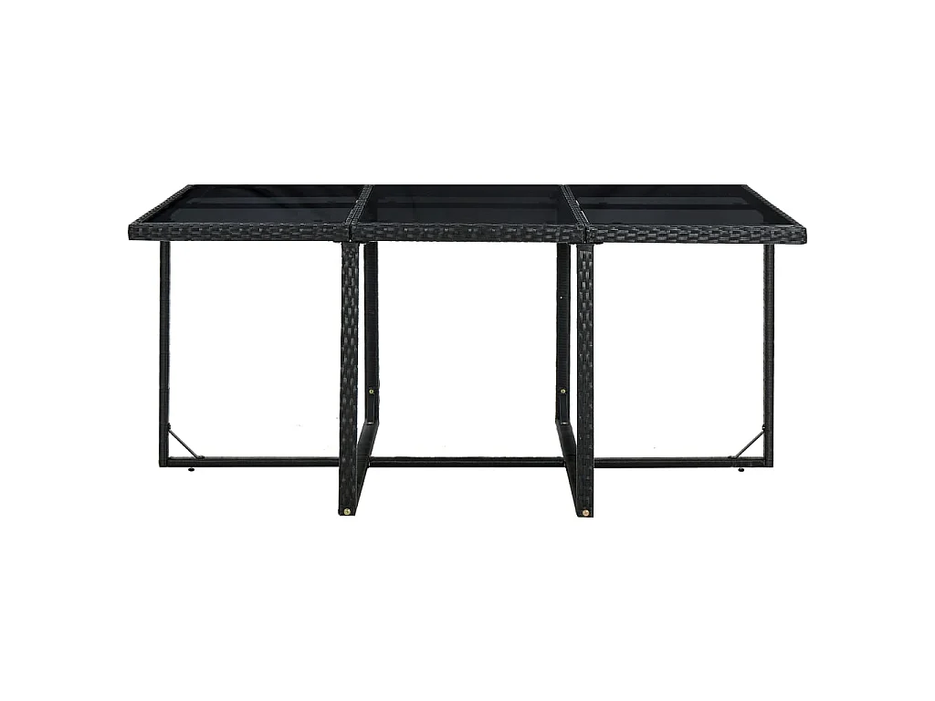 11-delige Tuinset met kussens poly rattan zwart