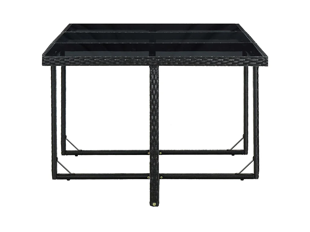 11-delige Tuinset met kussens poly rattan zwart