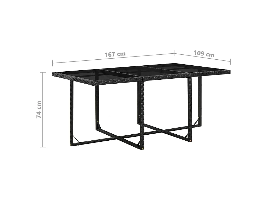 11-delige Tuinset met kussens poly rattan zwart