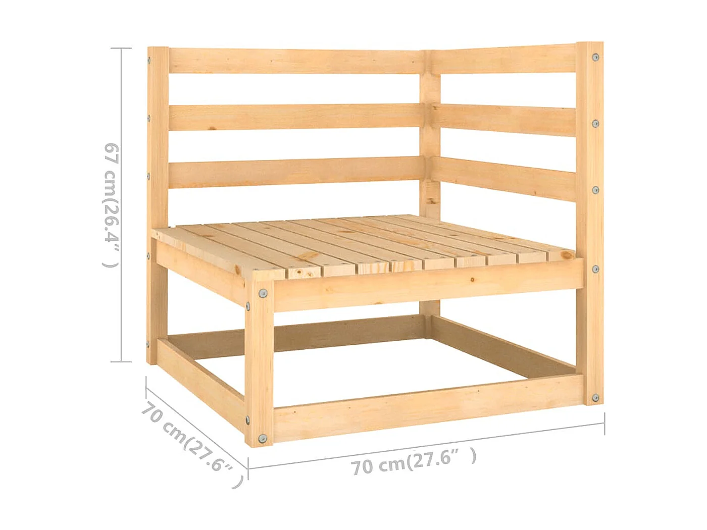 9-tlg. Garten-Lounge-Set mit Kissen Kiefer Massivholz