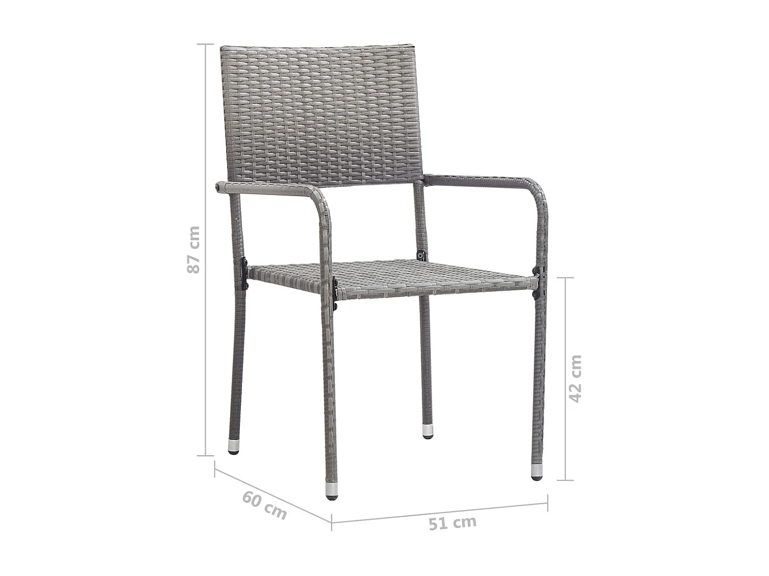 Ensemble à manger de jardin 7 pcs Résine tressée Anthracite