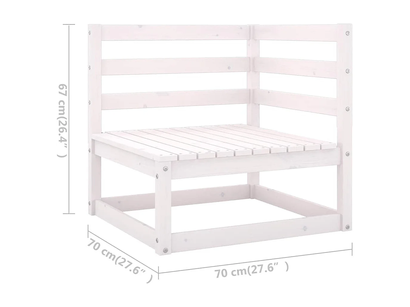 11 pcs conj. lounge de jardim c/ almofadões pinho maciço branco