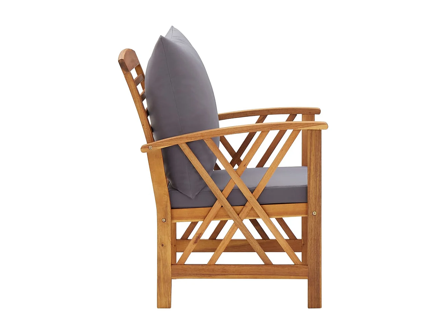 Set Divani da Giardino 4 pz con Cuscini in Massello di Acacia