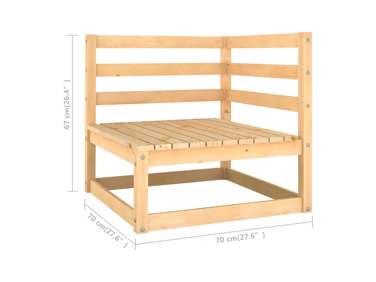 12-tlg. Garten-Lounge-Set mit Kissen Massivholz Kiefer