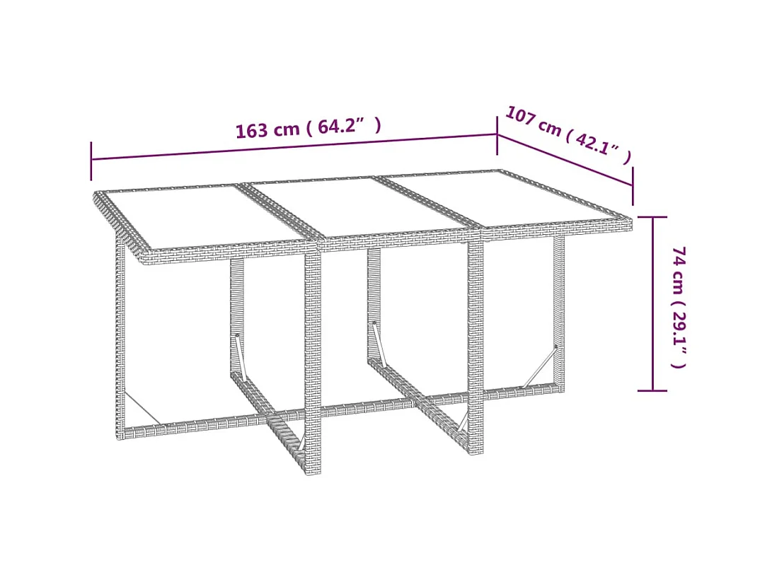 Set de comedor de jardín 7 pzas y cojines ratán sintético negro