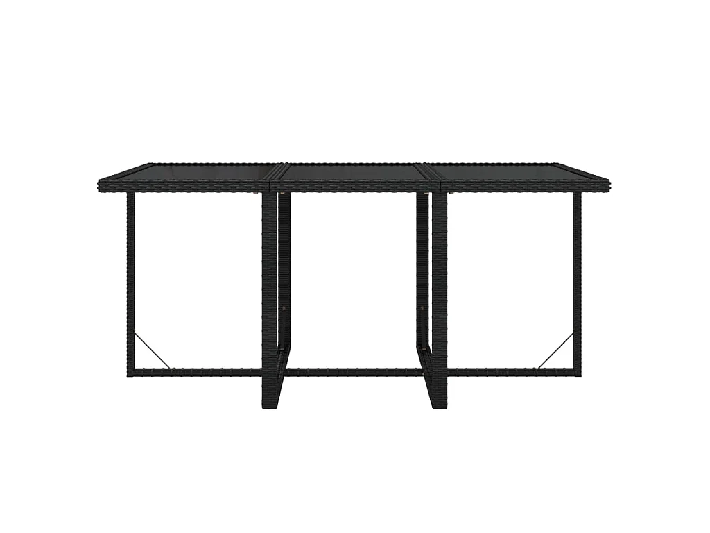 Set de comedor de jardín 7 pzas y cojines ratán sintético negro
