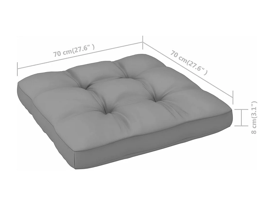 Salon de jardin 13 pcs avec coussins Bois de pin massif