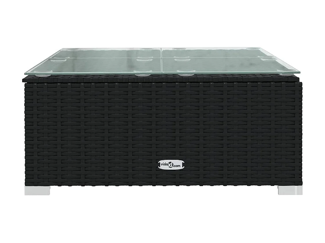 Set Divani da Giardino 3 pz con Cuscini Nero in Polyrattan