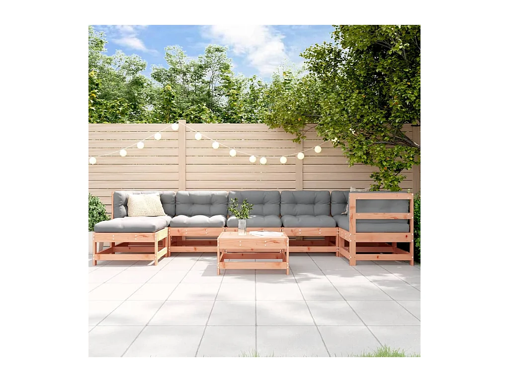 Set Divani Giardino 8 pz con Cuscini Legno Massello di Douglas