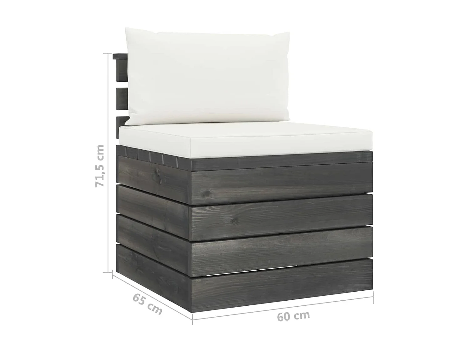 7-delige Loungeset met kussens pallet massief grenenhout