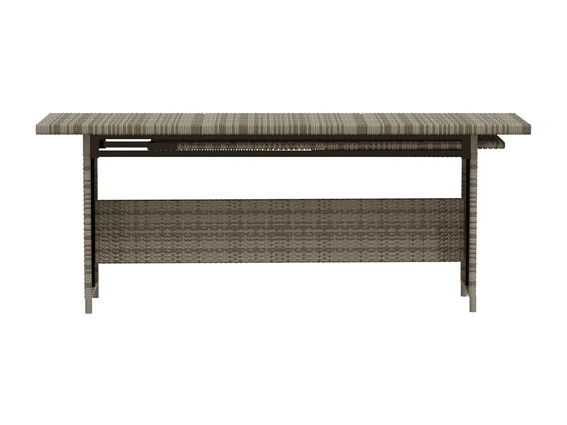 Salon de jardin 7 pcs avec coussins résine tressée gris