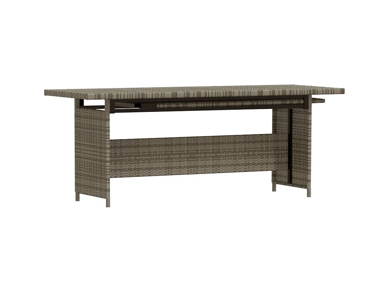 Salon de jardin 7 pcs avec coussins résine tressée gris