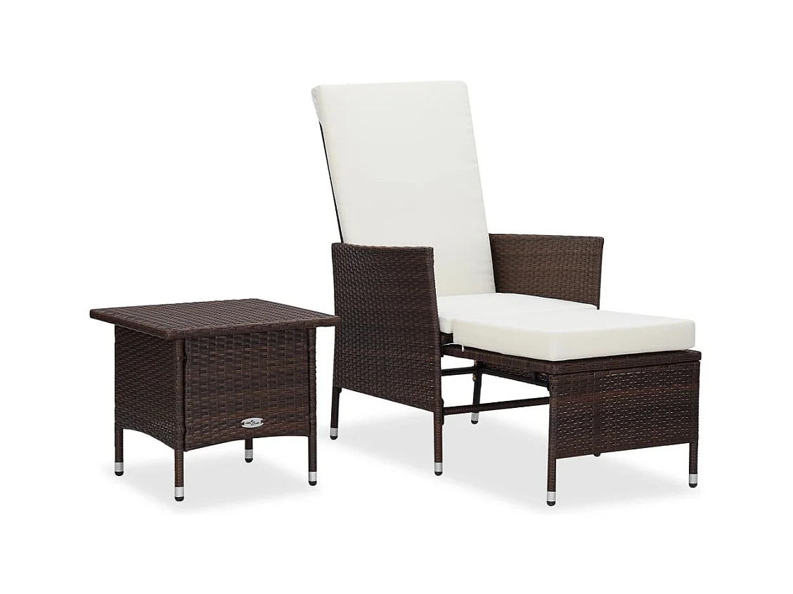 Set Divani da Giardino 2 pz con Cuscini in Polyrattan Marrone