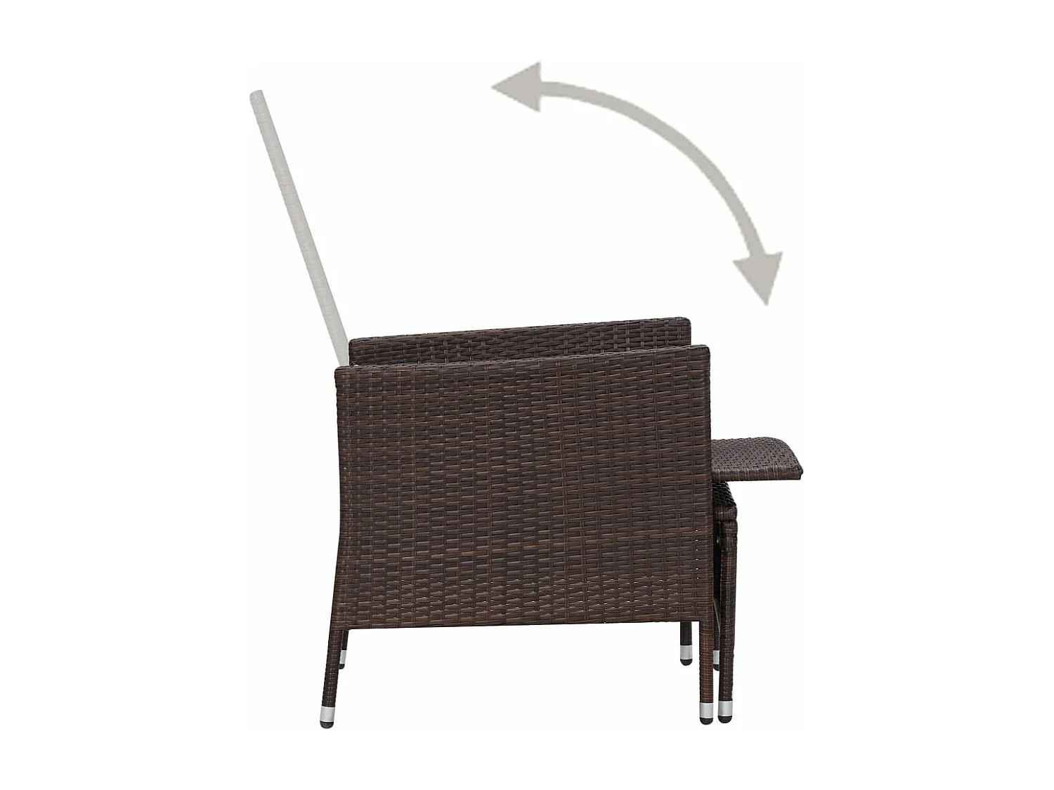 Salon de jardin 2 pcs avec coussins Résine tressée Marron