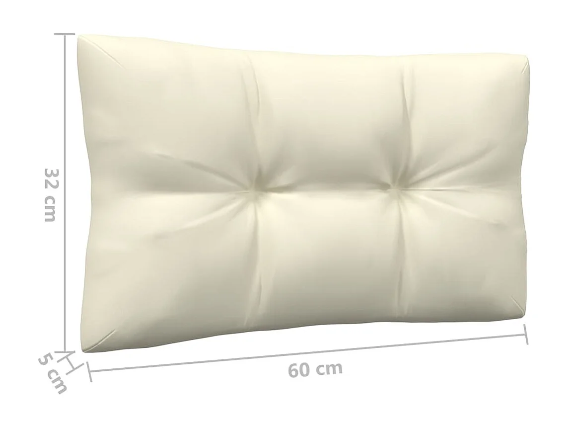 8-delige Loungeset met crèmekleurige kussens grenenhout