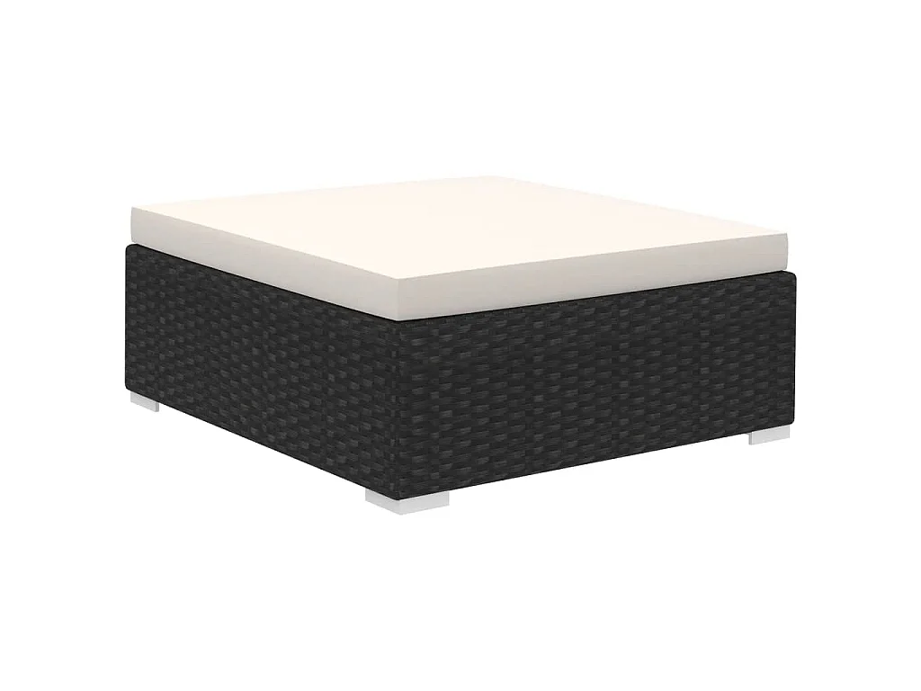 Set Divani da Giardino 6 pz con Cuscini in Polyrattan Nero