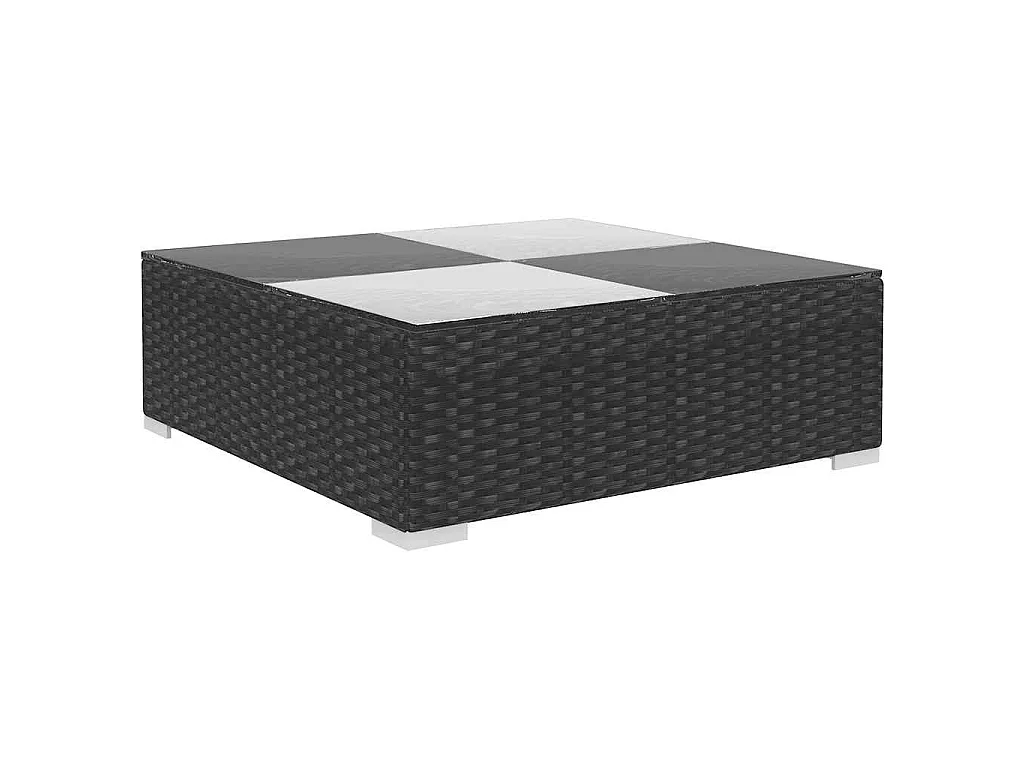 Set Divani da Giardino 6 pz con Cuscini in Polyrattan Nero