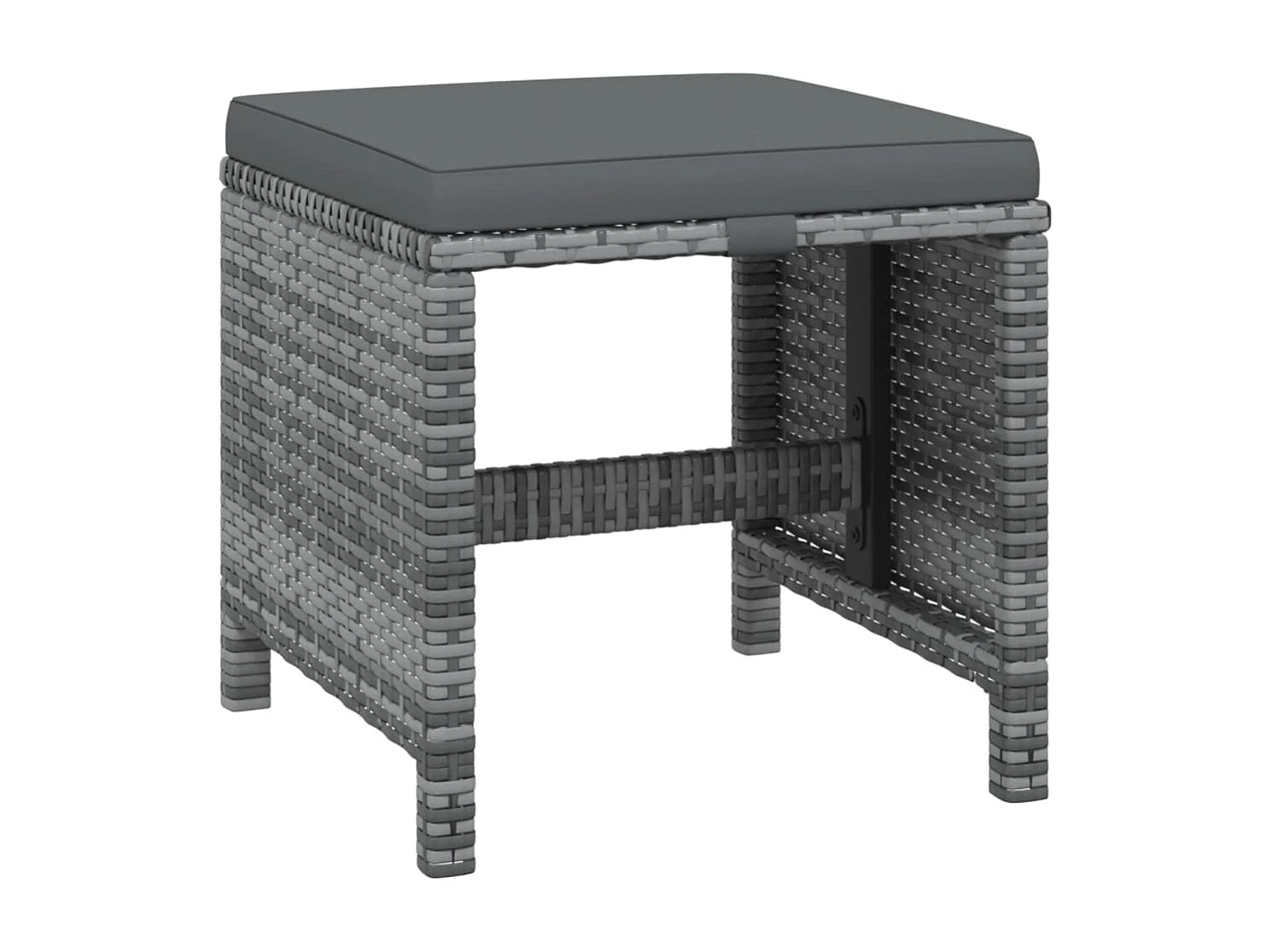 Set comedor jardín 15 pzas y cojines ratán sintético gris
