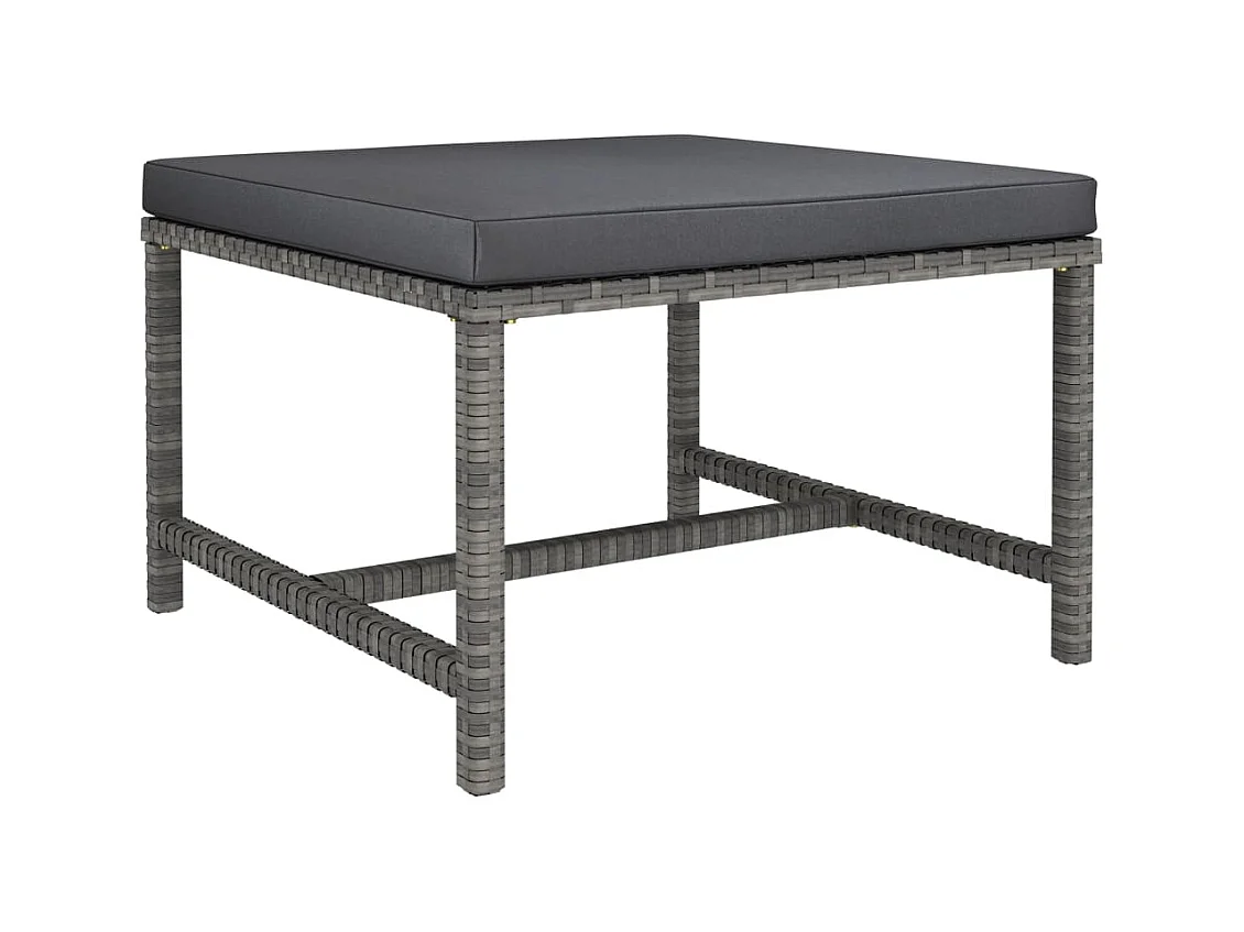 12-delige Loungeset met kussens poly rattan grijs