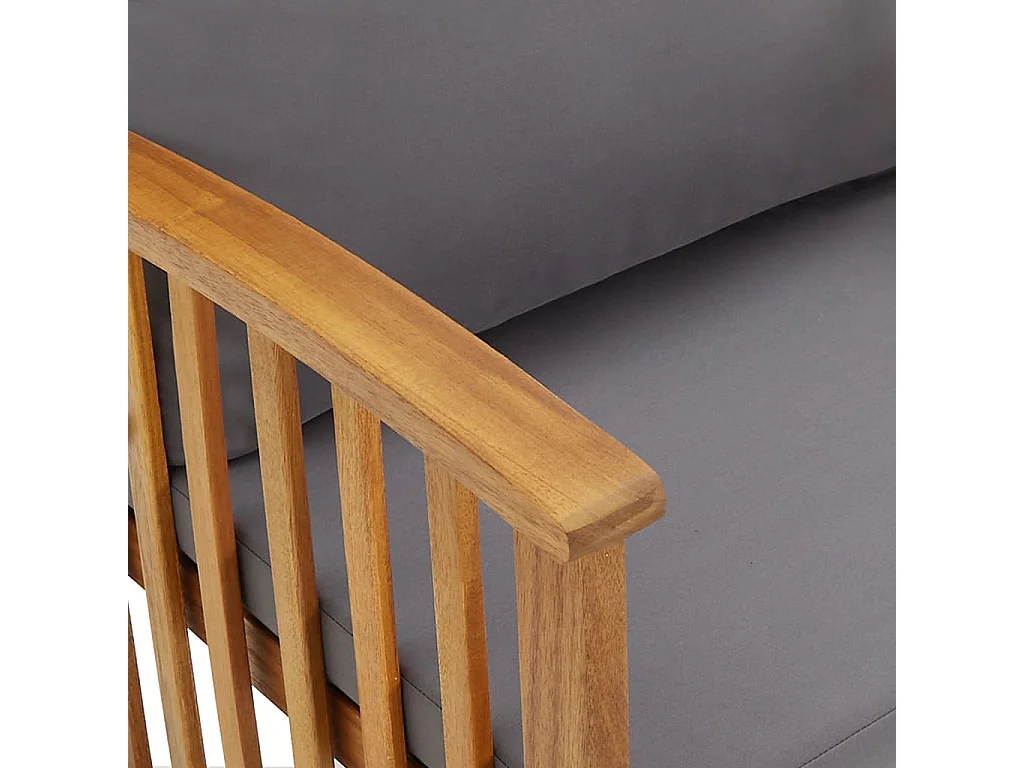 Salon de jardin 5 pcs avec coussins Bois d'acacia solide