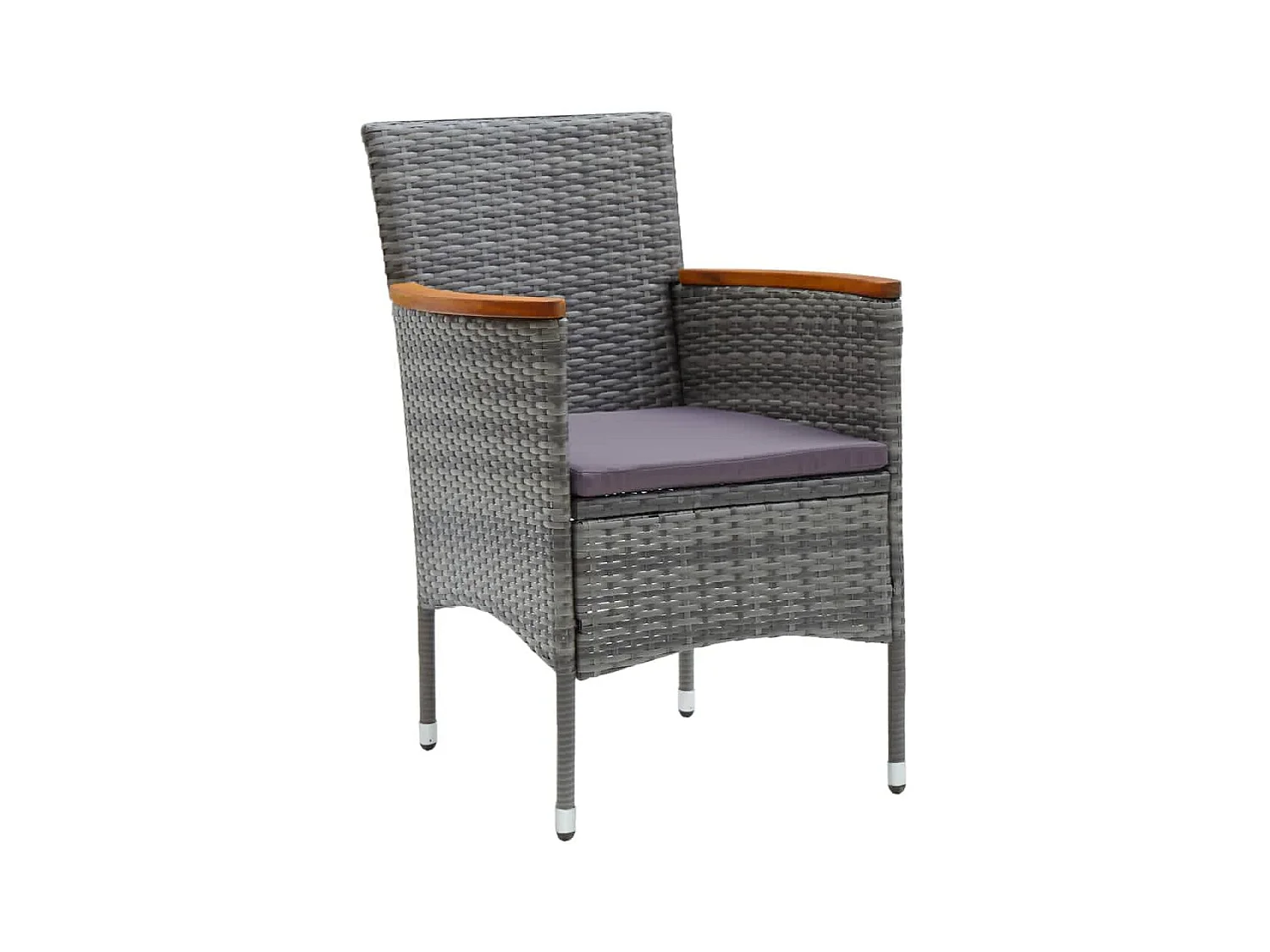 7-delige Tuinset met kussens poly rattan grijs