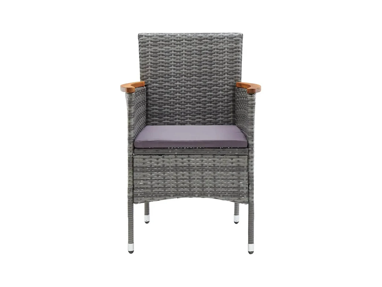 7-delige Tuinset met kussens poly rattan grijs