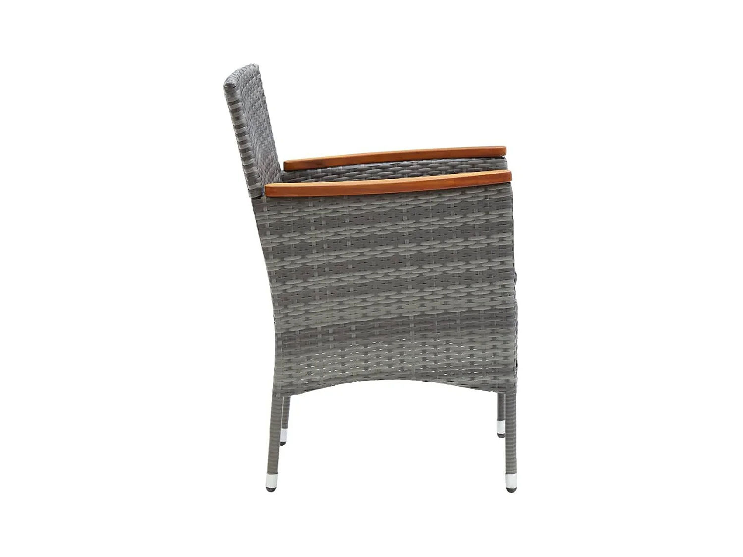 7-delige Tuinset met kussens poly rattan grijs