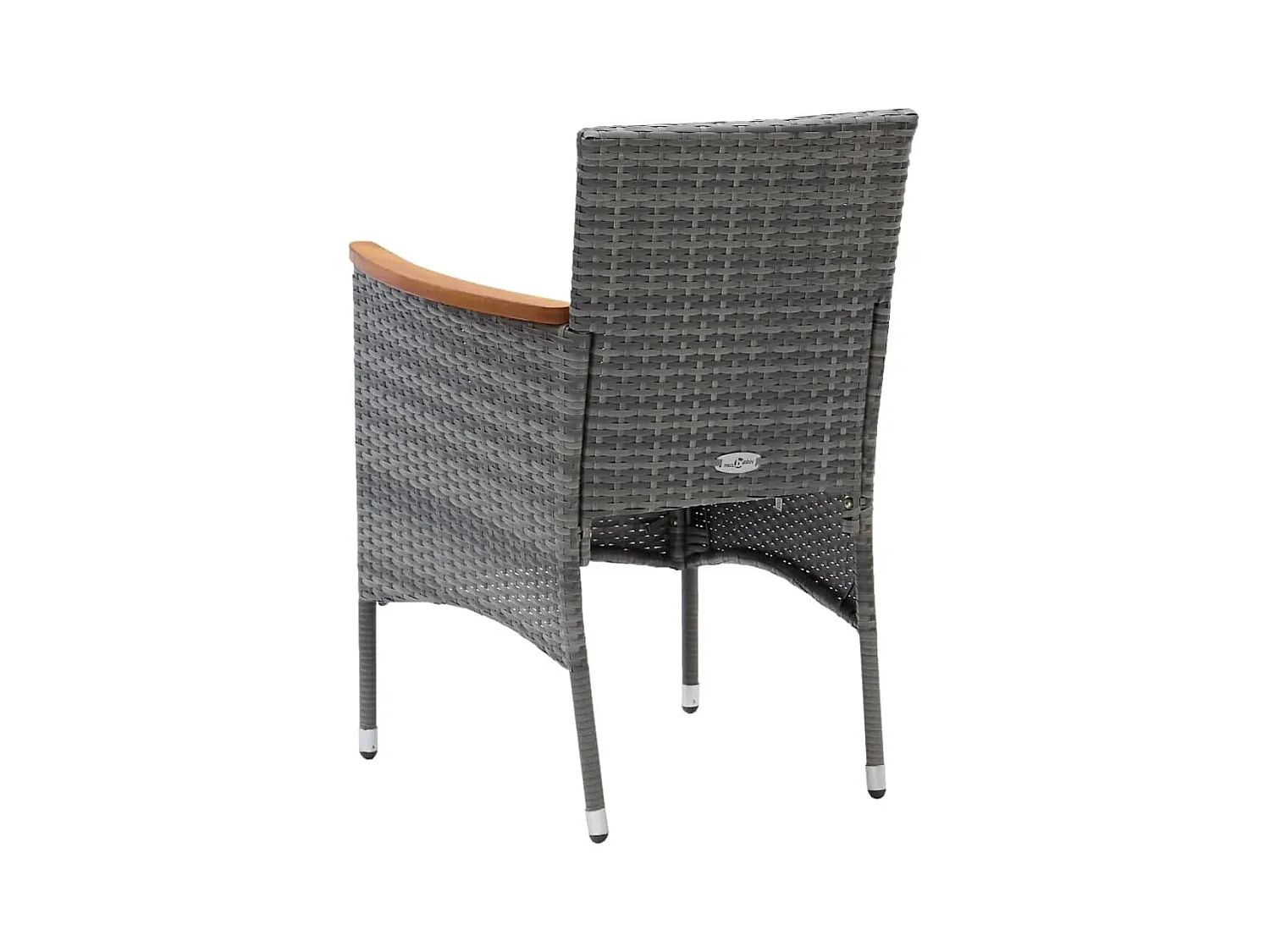7-delige Tuinset met kussens poly rattan grijs