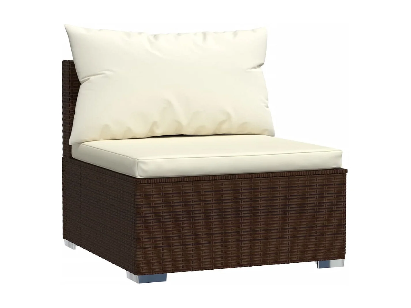 Salon de jardin avec coussins 9 pcs marron résine tressée