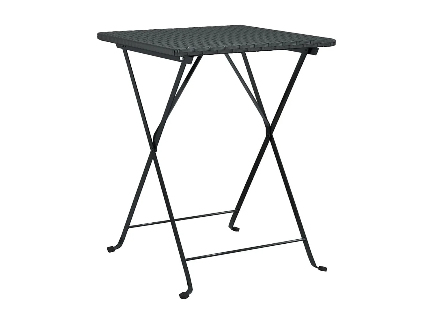 3-tlg. Bistro-Set Klappbar Schwarz Poly Rattan