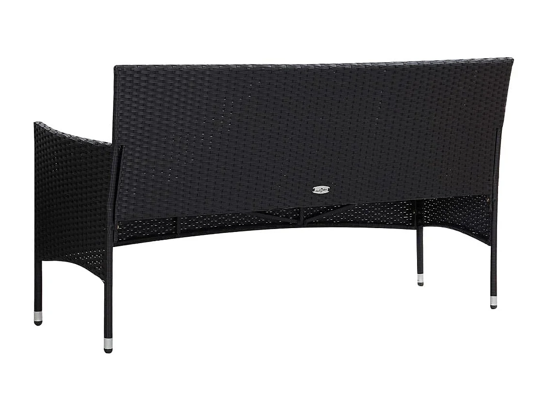 Set Divani da Giardino 5 pz con Cuscini in Polyrattan Nero