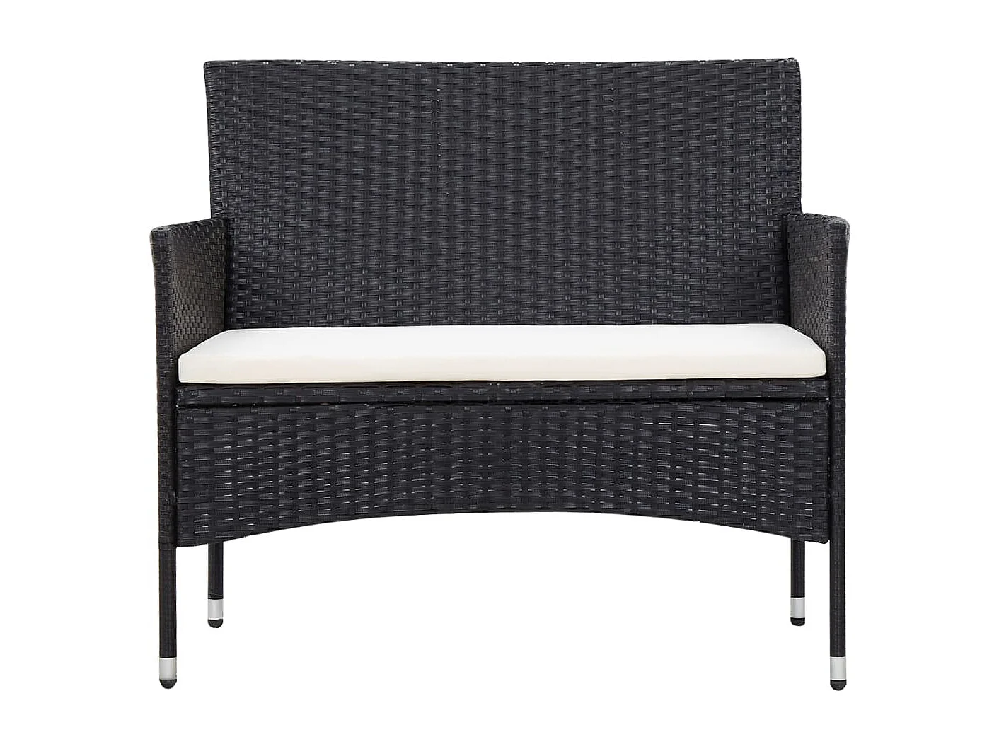 Set Divani da Giardino 5 pz con Cuscini in Polyrattan Nero